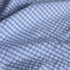 Bumbac Seersucker Eli Alb Murdar / Albastru