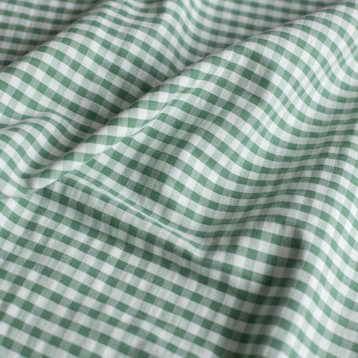 Seersucker Cotton Eli Off - White / Green - Lametru.ro