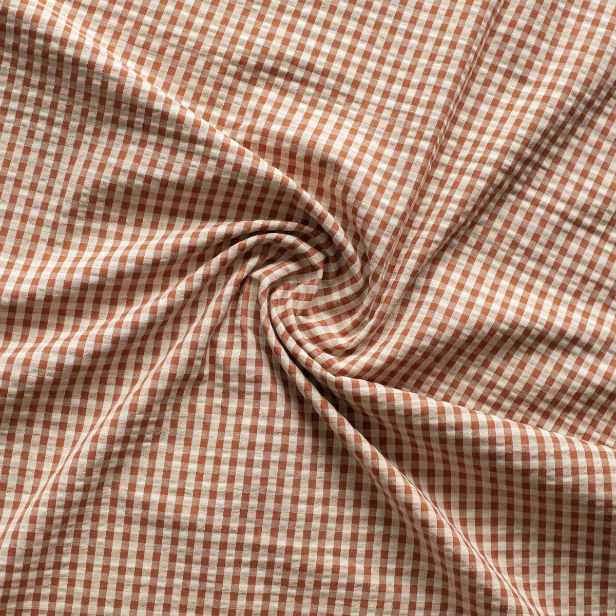 Seersucker Cotton Eli Peach / Cognac - Lametru.ro