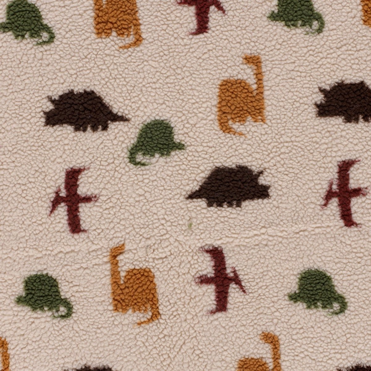 Sherpa Fleece Jacquard Dinosaurs Beige - Lametru.ro