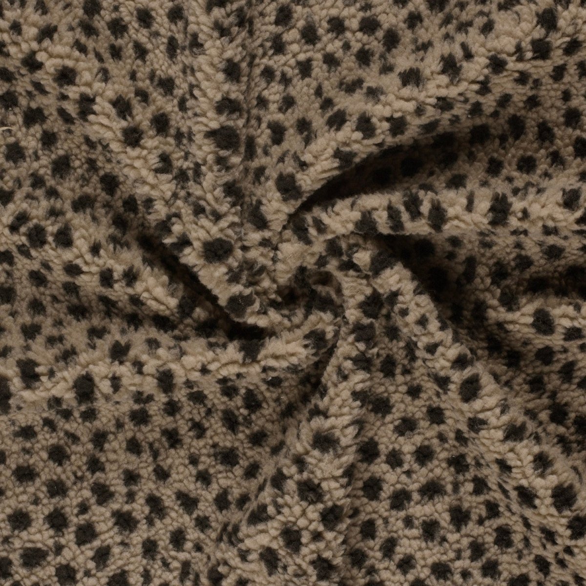 Sherpa Fleece Jacquard Panther Taupe Grey - Lametru.ro