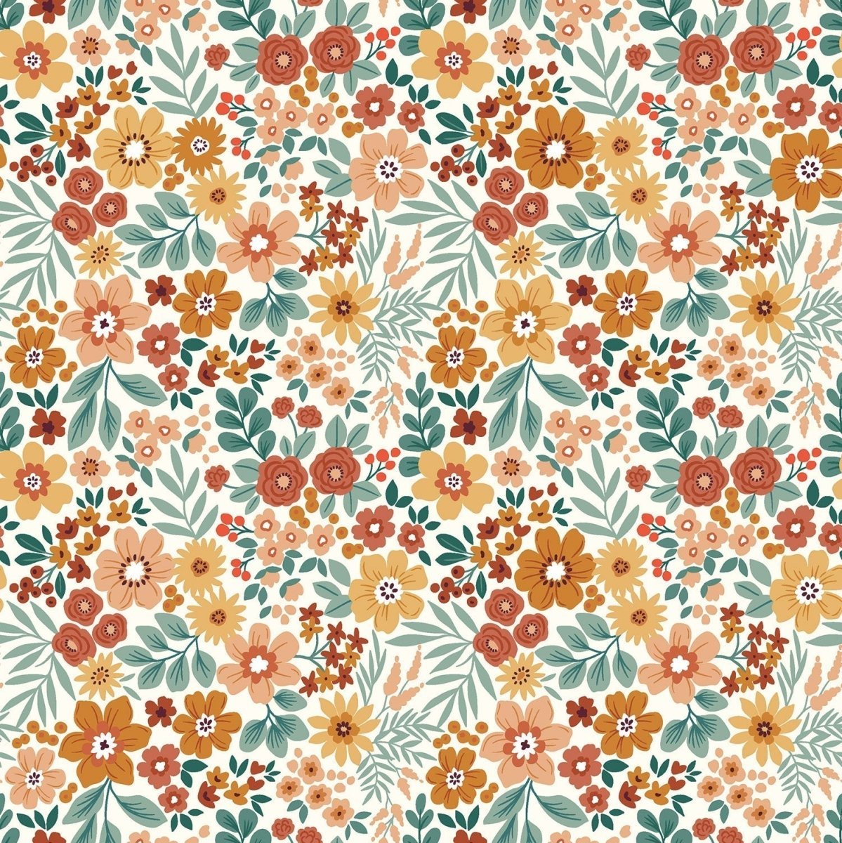 Țesătură Impermeabilă Cu Imprimeu Floral Alb Murdar - Lametru.ro - Material Impermeabil