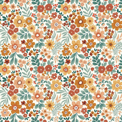 Țesătură Impermeabilă Cu Imprimeu Floral Alb Murdar - Lametru.ro - Material Impermeabil
