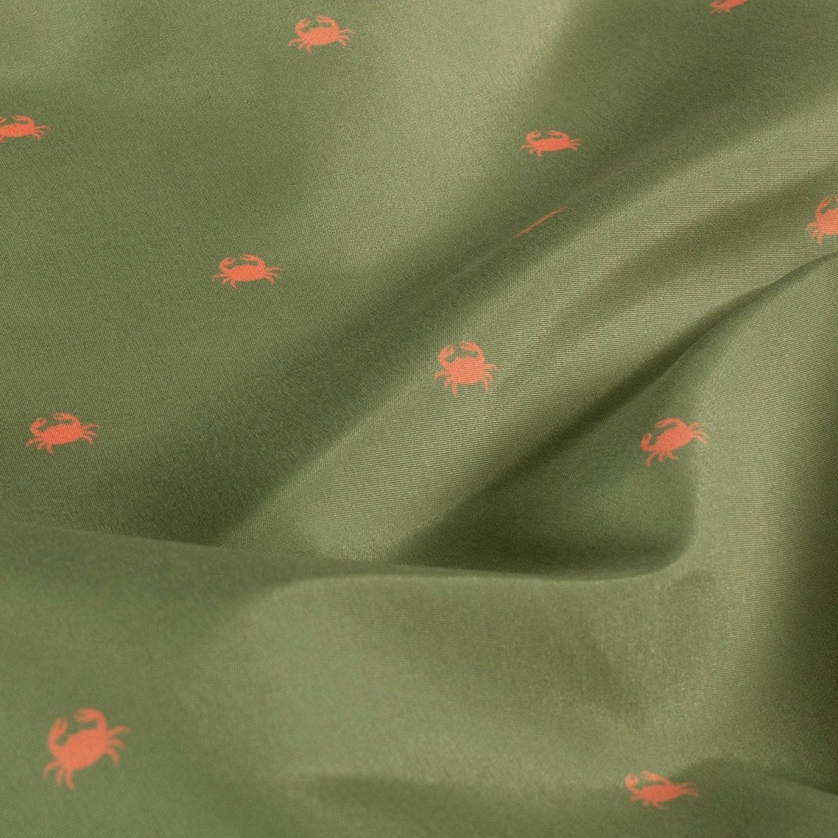 Țesătură Șort De Baie Imprimată Cu Crabi Verde Olive - Lametru.ro - Material Costume de Baie